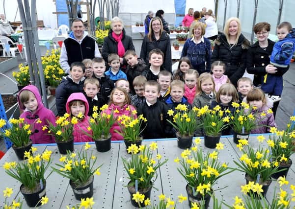 Blooming popular...Forth pupils growing bulbs in the old poly tunnel; the eco site is now being recreated at Hailstonegreen. (
Pic by Lindsay Addison)