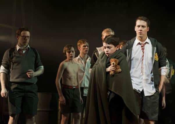 Paul Kenny from Bothwell with teddy bear during 2011 production of Lord of the Flies