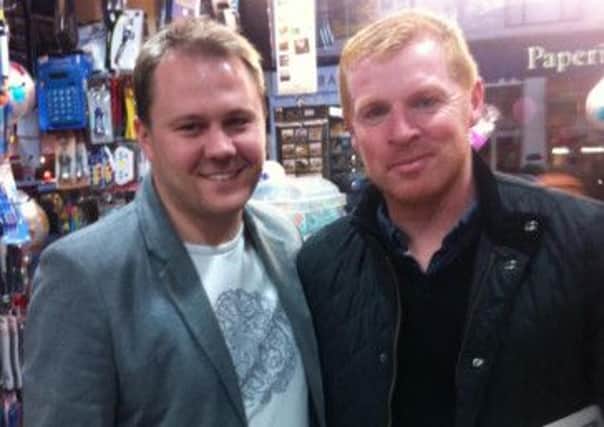 Thorniewood United manager Andy Frame meets Neil Lennon