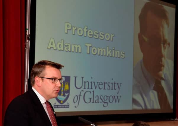Better Together...said Professor Adam Tomkins at the Carluke and Lanark Gazette Scottish Independence Debate in Lanark Memorial Hall on Monday, May 26 (Pic Rodger Price)