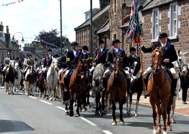 Neigh bother...more than 100 riders took part in the Riding of the Marches and it was a magnificent sight on Sunday, June 8, 2014 as they all arrived  in the town (Pic Rodger Price)