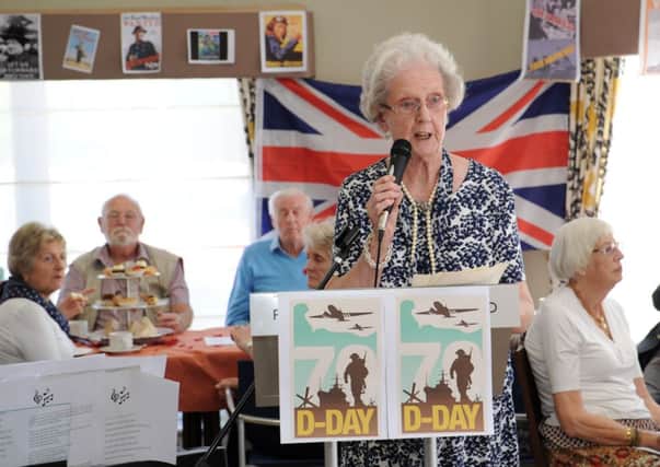 D-Day Commemoration...Anne Pollock shares her memories at Auchlochan in Lesmahagow on Friday, June 6, 2014 (Pic Alan Watson)