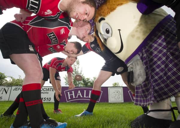 Pitching in...Biggar Rugby Club help Hall's see off the earlier record holder (submitted pic)
