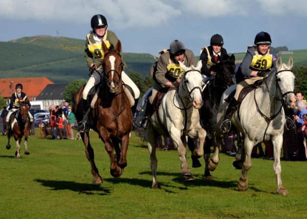 Battle for supremacy...youngsters vie for the leading race positions at the Lanimer Chases at Lanark Racecourse on Tuesday, June 10, 2014 (Pics Rodger Price)