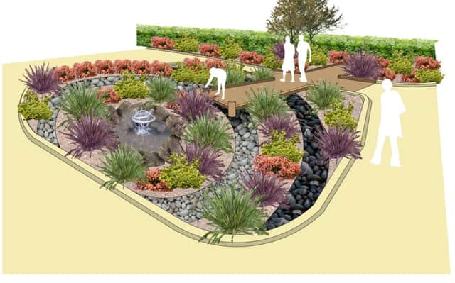 An illustration of FORG's community garden plans