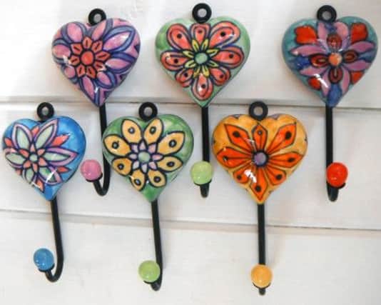 Ceramic Heart Wall Hooks, £5, each, Here And Far.