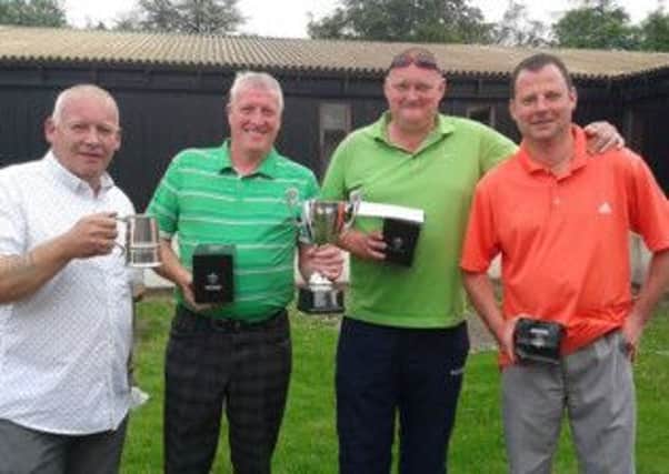 Palacerigg Golf Club - Finlay's Day winners - The Big Hitters team (from left) Davie Parsons, Cliff O'Neil, John McLaughlan and Derek Magee.
