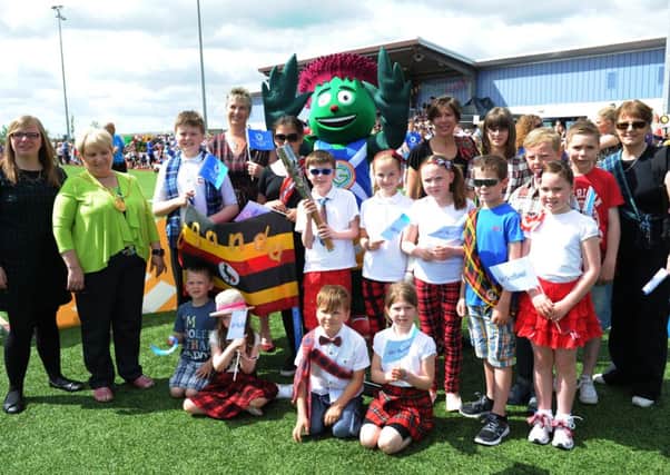 Carluke welcome...for Queen's Baton Relay on Sunday. (Pic by Alan Watson)