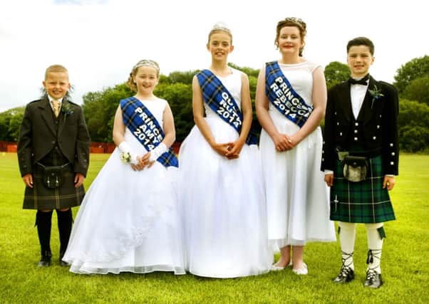 Perfect day...for Tartan Queen Ruth Haddow and her retinue at Lesmahagow Highland Games on Saturday, June 21, 2014 (Pics by James Clare)