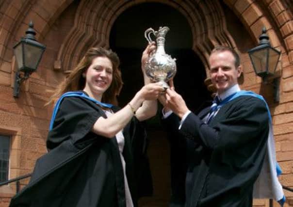 Alumni of the Year Mr Michael Goodfellow and Claire Hamilton. (Picture by Guy Hinks.)