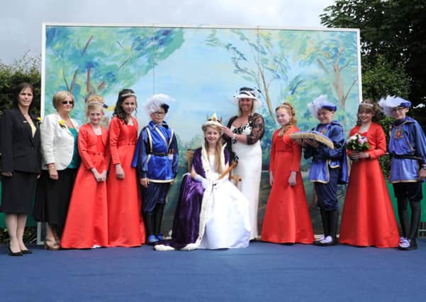 Royal retinue...Gala Queen Megan Tweedie and her court at Carnwath Gala Day 2014 on Saturday, June 28 (Pics by Alan Watson)