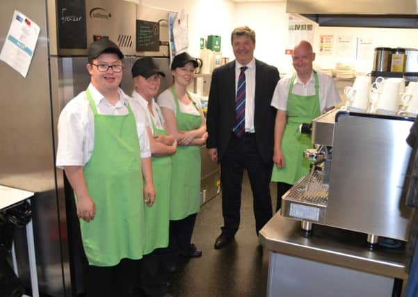 Scottish Secretary Alistair Carmichael met workers from Coalyard Cafe (Submitted pic)