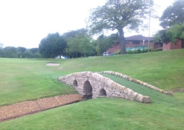 The new bridge approaching the ninth green at Kilsyth Lennox Golf Club.