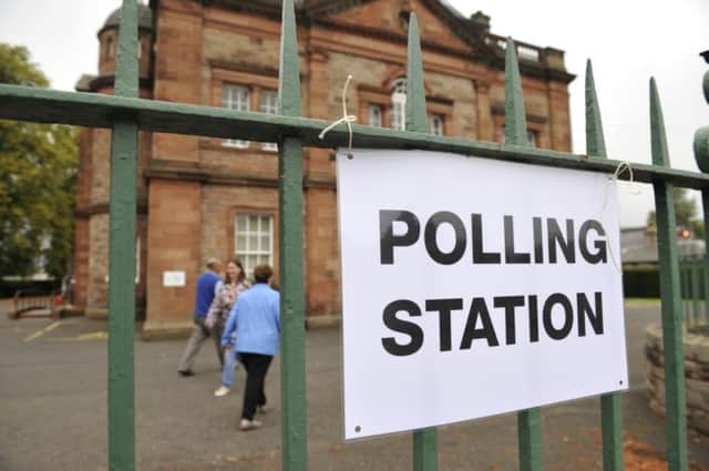 Polling station at Victoria Hall in Selkirk for the referendum on Scottish independence.