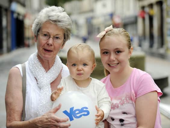 Susan Christie and grandchildren Louise (1) and Gemma