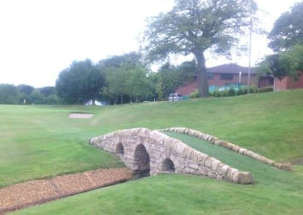 The new bridge approaching the ninth green at Kilsyth Lennox Golf Club.