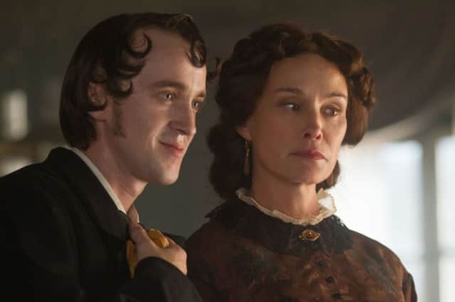 Jessica Lange as Madame Raquin and Tom Felton as Camille in In Secret.