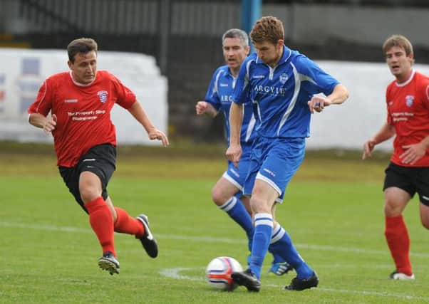Action from Kilsyth Rangers' Scottish Cup first-round tie against Blairgowrie at Duncansfield on Saturday.