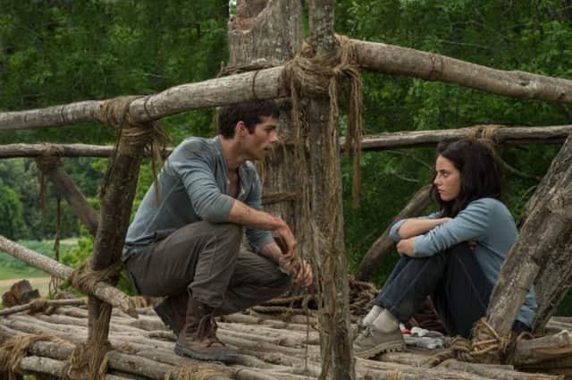 Undated Film Still Handout from The Maze Runner. Pictured: Dylan O'Brian, Kaya Scodelario. See PA Feature FILM Film Reviews. Picture credit should read: PA Photo/Fox UK Film. WARNING: This picture must only be used to accompany PA Feature FILM Film Reviews