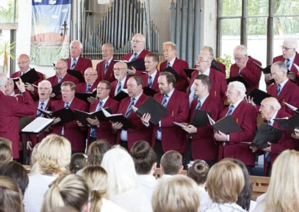 The Male Voice Choir performing at Kildrum church