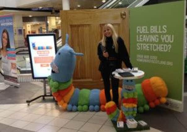 DRAUGHT EXCLUDER: Doug the Caterpillar is helping to promote the Home Energy Scotland campaign.