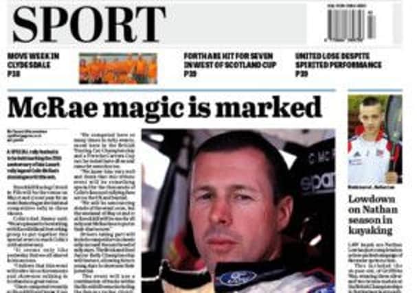 McRae remembered...this week's Gazette Sport
