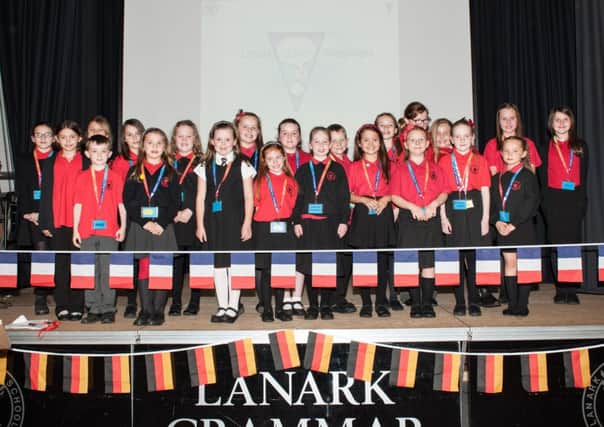 Bonne chance! Children from Lanark Primary School at the launch of  Lanark Lives Languages at Lanark Grammar (

Pic by freelance Sarah Peters)