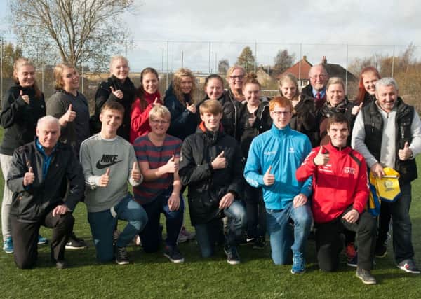 Visitors...Danes help train Milton Rovers youngsters in Carluke. (Pic by Sarah Peters)
