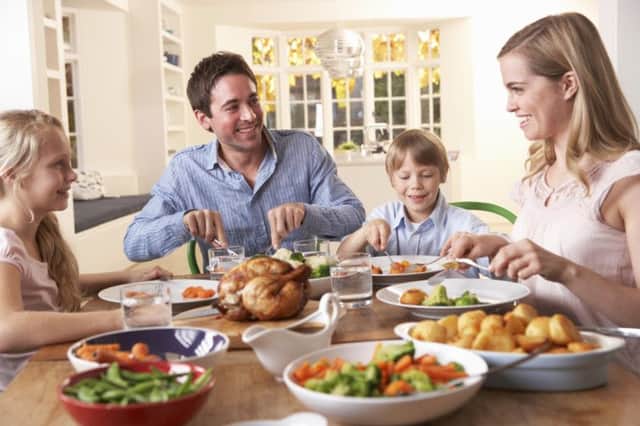 Photo of a family with young children having a healthy meal together. See PA Feature FAMILY Family Column. Picture credit should read: PA Photo/Thinkstockphotos. WARNING: This picture must only be used to accompany PA Feature FAMILY Family Column.