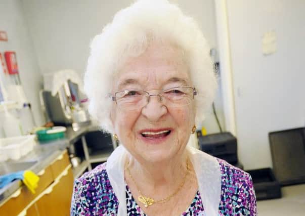 Mary Anderson's 90th Birthday,  08/01/2015, Cumbernauld, McAuley Centre, 14 Rannoch Court, G67 4LS, North Lanarkshire, Scotland

For twenty-three years Mary Anderson has served lunch on Thursdays at the McAuley Centre in Condorrat and continues to do so with her 90th birthday on January 10th.

Pic by Alan Murray
Contact - mob   075 11123 919                      www.alanmurrayphotography.co.uk