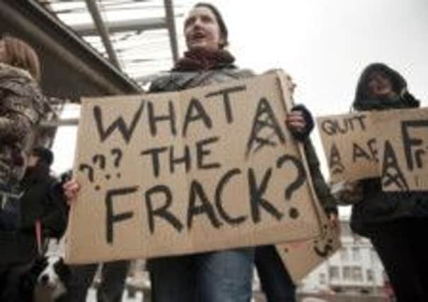 FLASHBACK:  An anti-fracking demo was held at the Scottish Parliament last year.