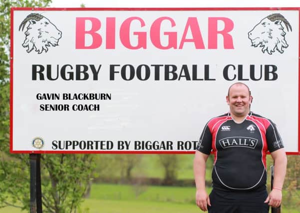 Optimistic about the future...Biggar Rugby Club head coach Gavin Blackburn is delighted with the array of talented players he has at Hartreemill