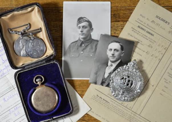 Memorabilia and photographs of Kilsyth man William Rigg.