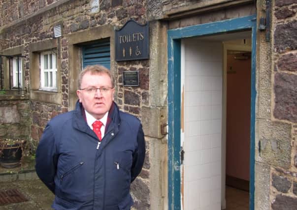 MP David Mundell...outside Biggar toilets