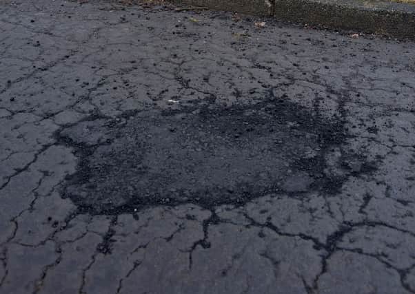 One of the patched potholes in Torrance