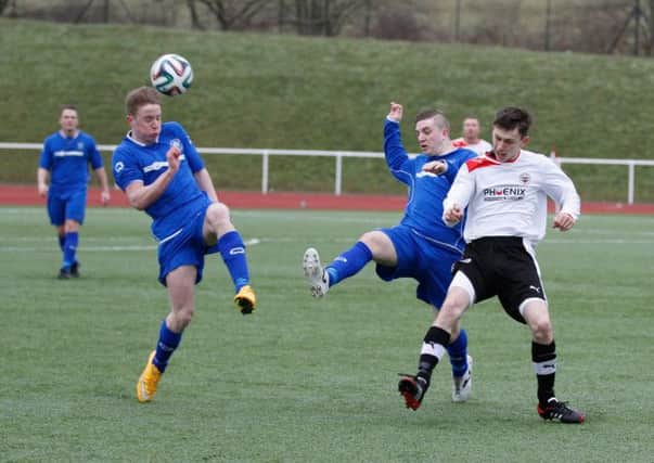 Action from Carluke Rovers' 3-1 home victory over Maryhill on March 7 2015 (Pic by Kevin Ramage)
