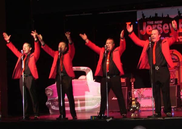 Pre promo pic for New Jersey Boys show at Lanark Memorial Hall on Saturday, May 31, 2014.