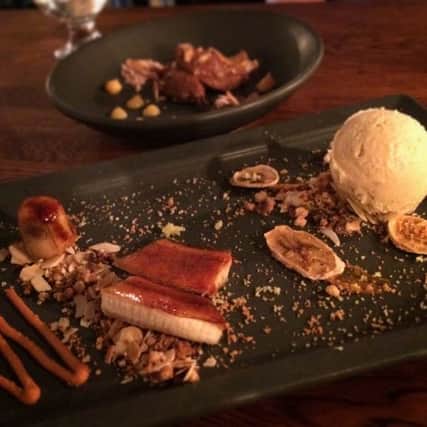 Peanut butter ice cream makes for a stunning dessert at Porter & Rye