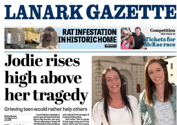 Rising high...this week's Lanark Gazette