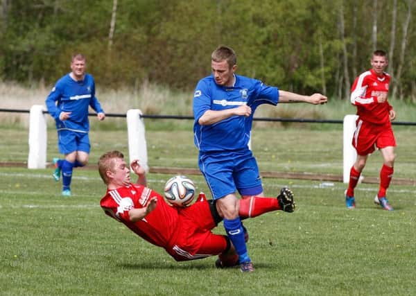 In action...Carluke Rovers against Greenock on Saturday (Pic by Kevin Ramage)