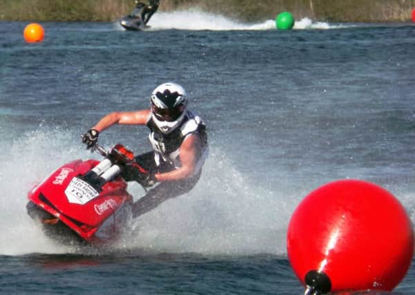 Kirkmuirhill jetski ace Jason Young in action at Tattershall Lakes in Lincolnshire, where he came second overall.

Pics submitted on Tuesday, April 22, 2014.