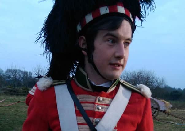 Dixon Vallance...Carluke Waterloo soldier, played by actor Scott Reid  (BBC photo)