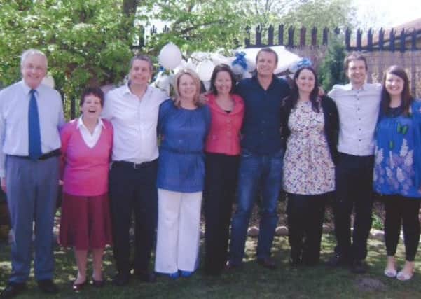 Pictured (left to right) at a family get-together a few years ago are dad Frank Power Snr, mum Mary Power, then brothers and sisters Stephen, (46), Maureen (45) Monica (44) Frank Power Jnr, (42)  Lucy Power, (40)  Martin Power, (38) and Anne (30)