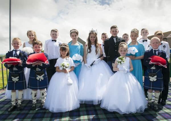 Royal party...at the 2015 Coalburn Gala Day ceremony, which saw Niamh Adam crown Queen Brooke Brown. (Pic Sarah Peters)