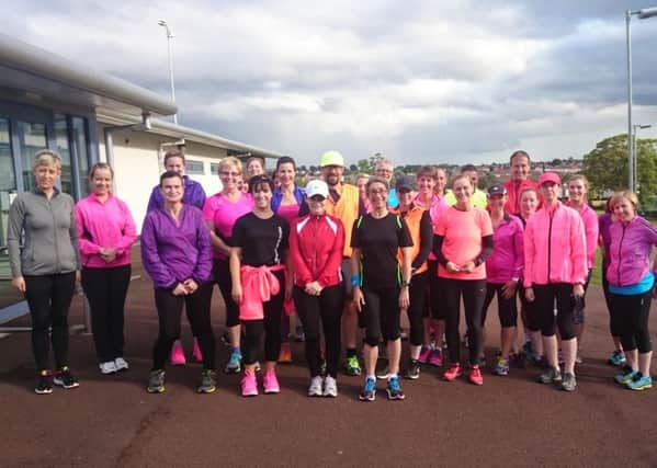 Jogscotland group members are pictured at Carluke before a training session.