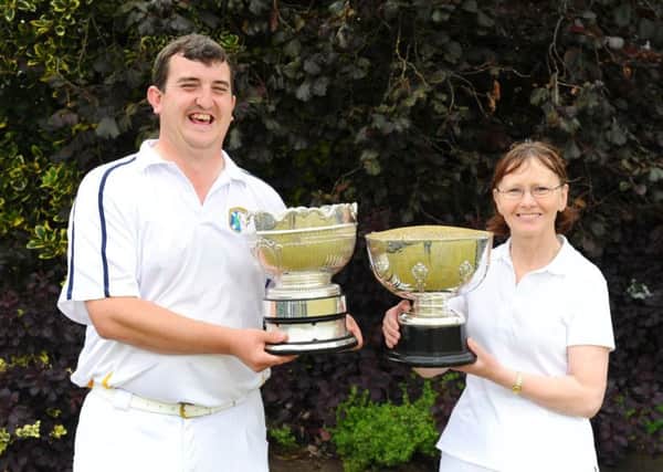 Happy days...for Iain and Eileen (Pic by Rob Eyeton-Jones/Bowls Scotland)