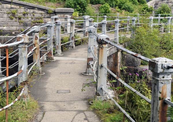 Milngavie Reservoir, rusty railings.