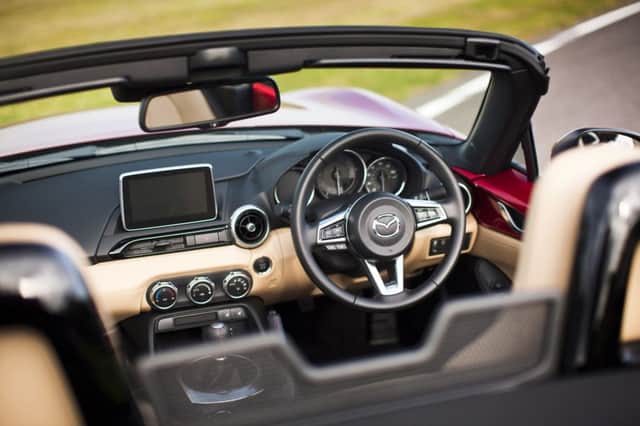 The interior of the 2015 Mazda MX-5. See PA Feature MOTORING Road Test. Picture credit should read: PA Photo/Handout. WARNING: This picture must only be used to accompany PA Feature MOTORING Road Test.