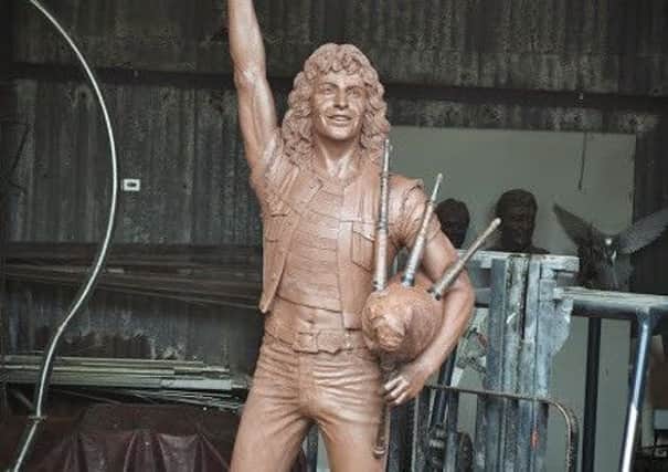 The clay model of the statue of Bon Scott, which will be cast in bronze.