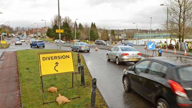 17-02-2015
Roadwork's at Roundabout on Milngavie Road.
Picture Paul McSherry.